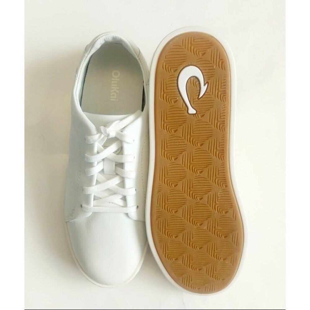 Olukai Womens Size 9 PEHUEA LI ILI Casual Leather Sneaker Bright White Shoe - Picture 7 of 9